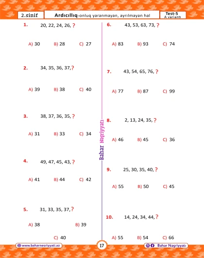 2-ci sinif Məntiq Test Bankı